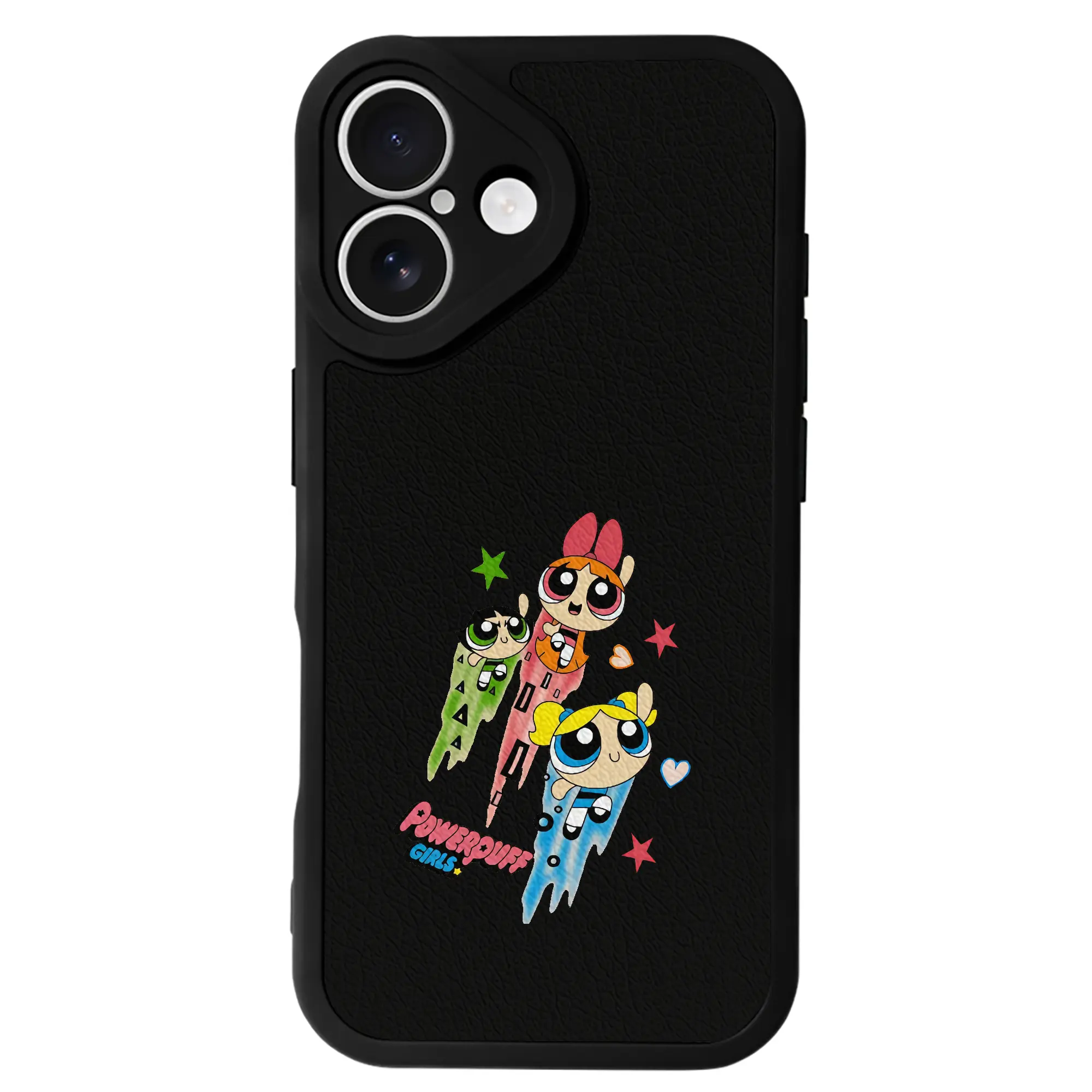 パワパフガールズ グッズ ブロッサム - IPhone 16シリーズ対応 ・ シリコンスマホケース ・ レザー調 ・ 高精度フィット ・ 耐衝撃 ・ ワイヤレス充電対応 ・ 精密カット